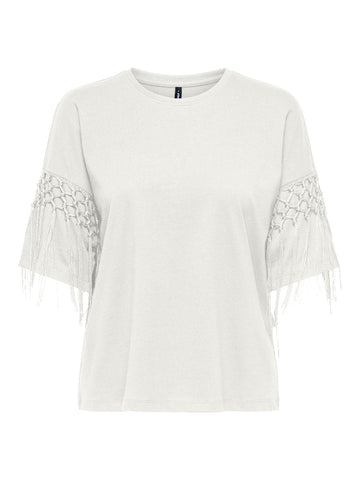 Cloud dancer Tops - Onlharley Life S/S Fringe Top van Only