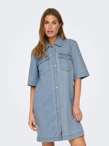 Jurken - Onlbelle S/S Button Dress Denim Noos van Only