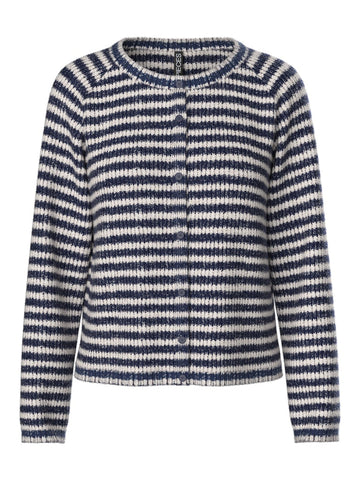Maritime blue Pulls - Pcmalou Ls O-Neck Stripe Cardigan van Pieces