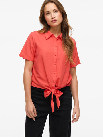 Shirts - Viprisilla S/S Knot Shirt van Vila