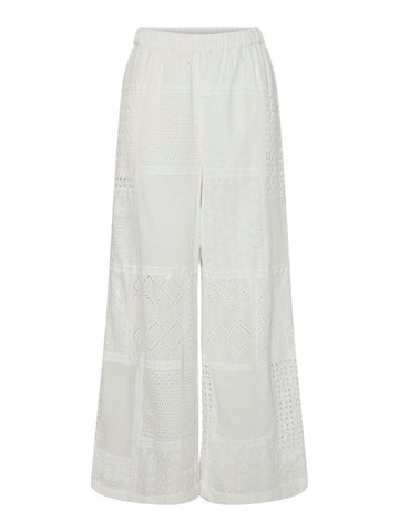 Star White Broeken - Yasberlo Hw Lace Trousers - Fest van Y.A.S