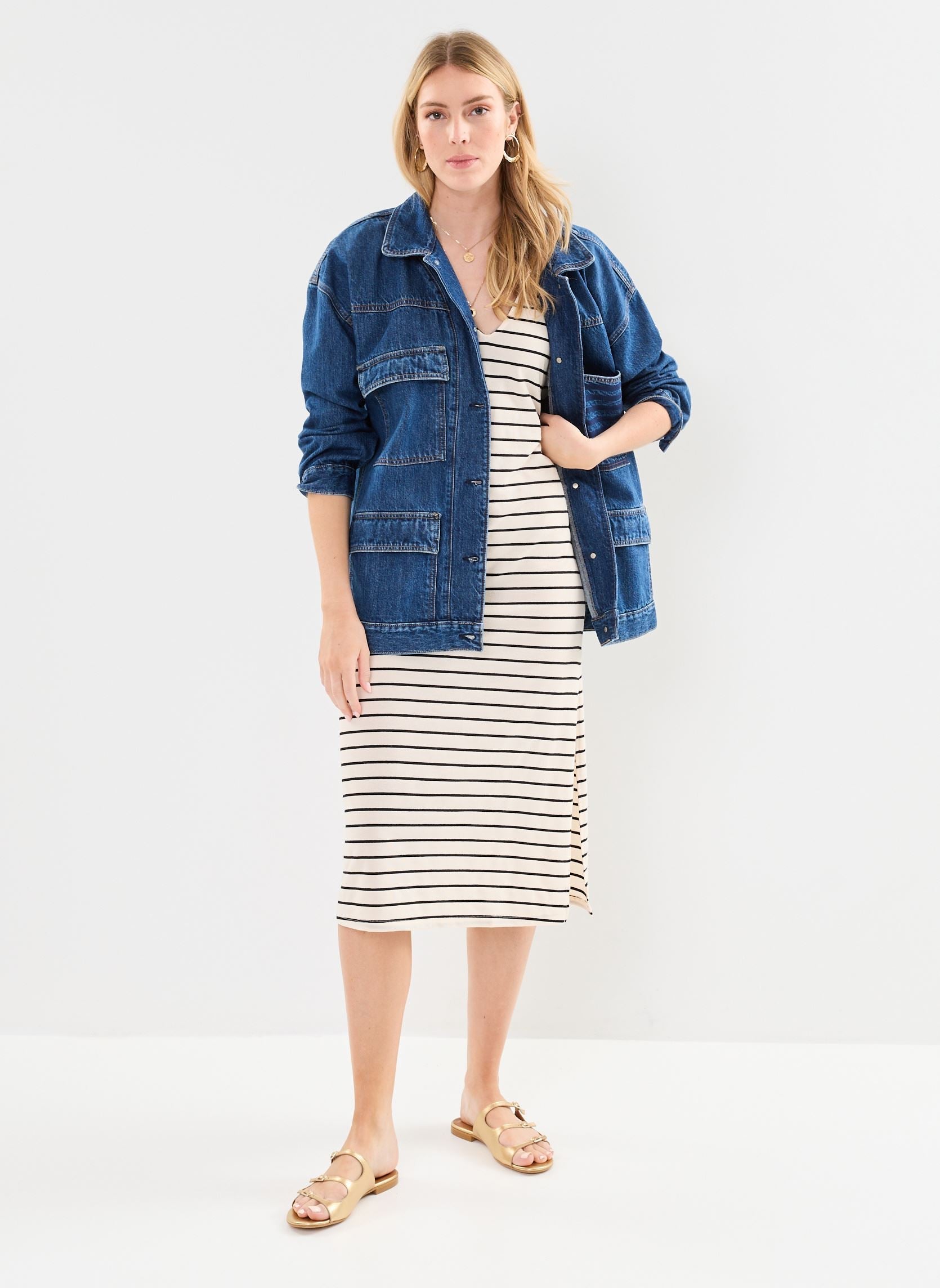 Jurken - Vialo Rev V-Neck S/S Ankle Dress van Vila