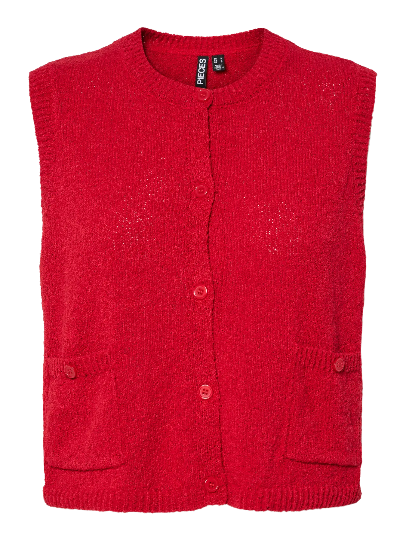 Goji berry Cardigans - Pcjessie Sl O-Neck Knit Vest van Pieces