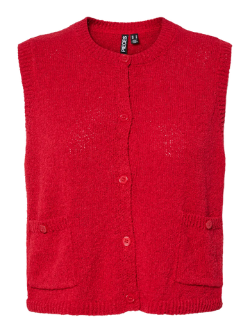 Goji berry Cardigans - Pcjessie Sl O-Neck Knit Vest van Pieces
