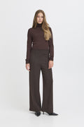 Broeken - Ihkate Jacquard Pants 9 Black Herringbone van Ichi