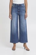 Medium Blue Jeans - Ihtwiggy Cropped High Waist van Ichi