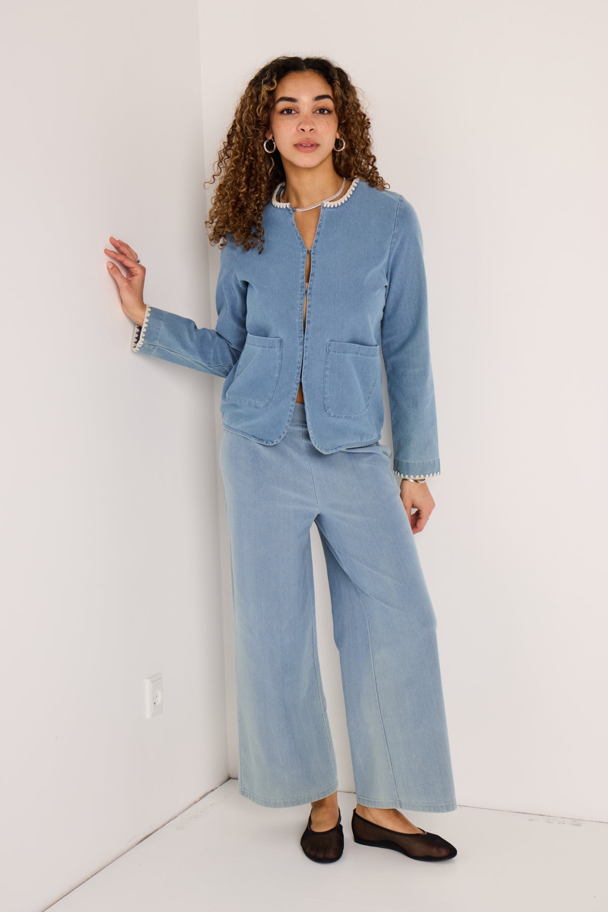 Kate Denim Light Blue Broeken - Ihkate Denerim Pants van Ichi