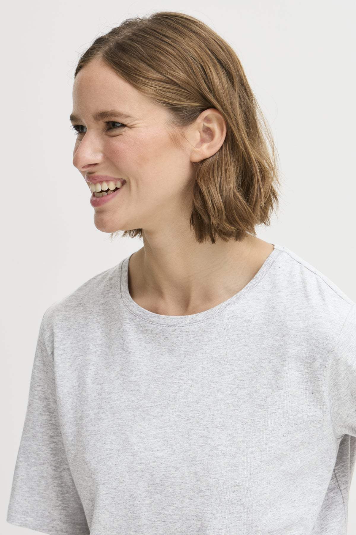 Light Grey Melange T-shirts - Bypamila Half Sl T-shirt 2 van b.young
