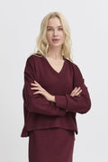 Sweaters - Bypusti V-neck Cropped Blouse van b.young