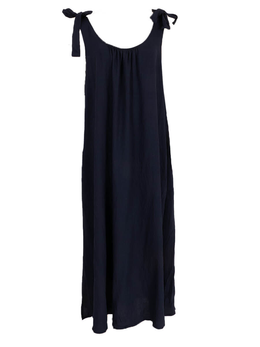 navy One Size Jurken - Strap high summer dress van Azzurro