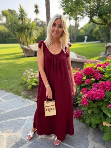 navy One Size Jurken - Strap high summer dress van Azzurro
