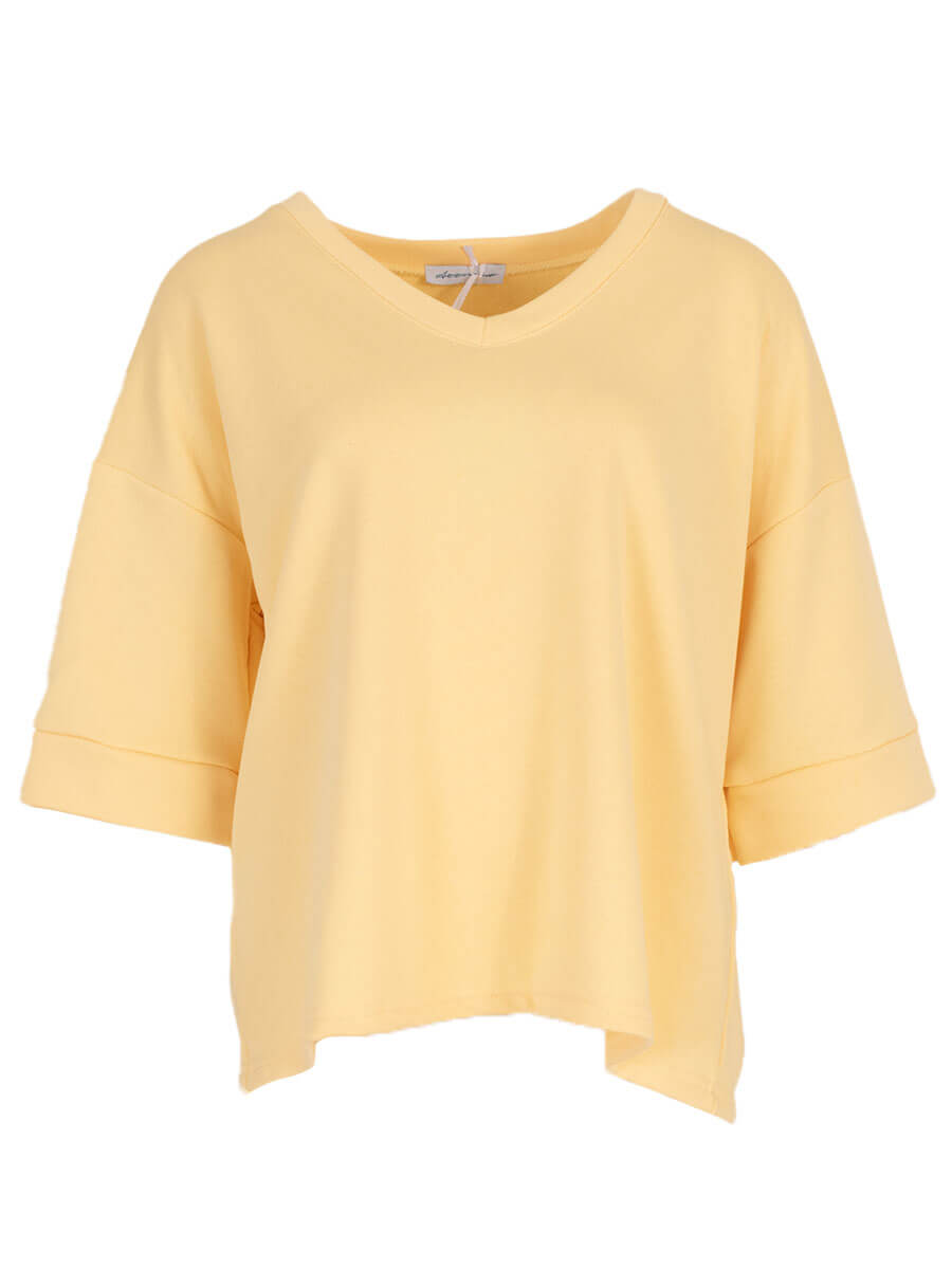 geel One Size Tops - Oversized sweatertop with v-neck van Azzurro