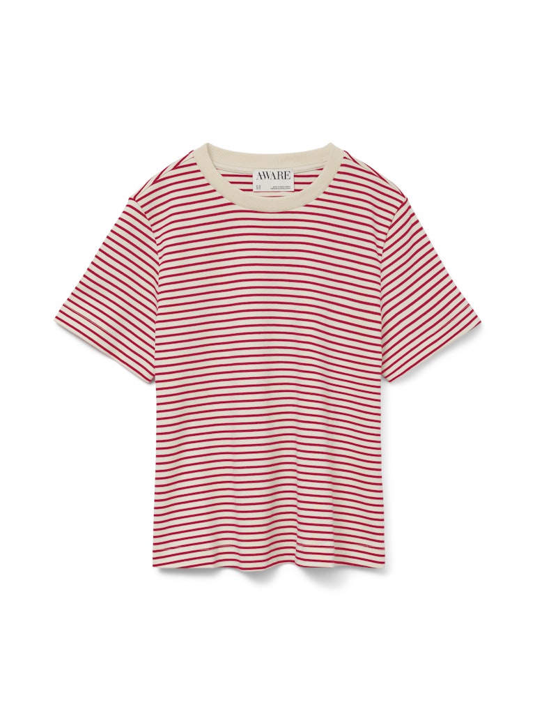 Birch Chinese Red T-shirts - Vmjada Naima Ss O-Neck T-Shirt van Vero moda