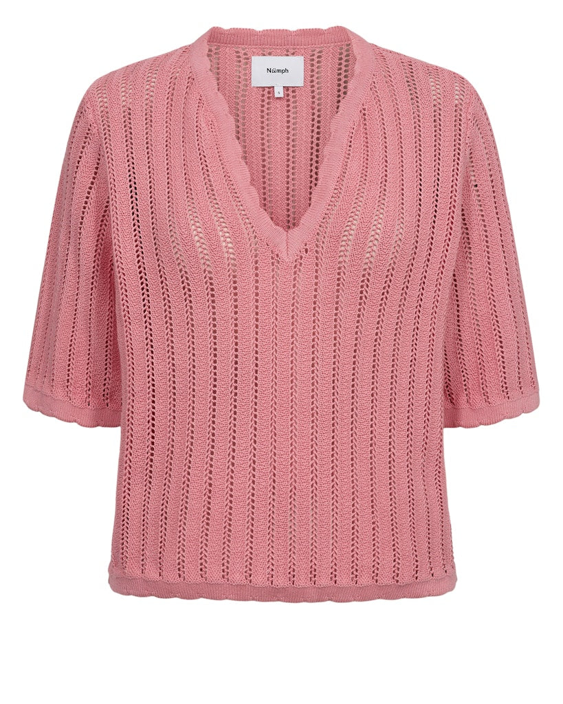 Flamingo Pink Pulls - Nupoelle Ss Pullover van Numph