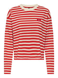 High risk red T-shirts - Onllivina L/S O-Neck Stripe Top van Only