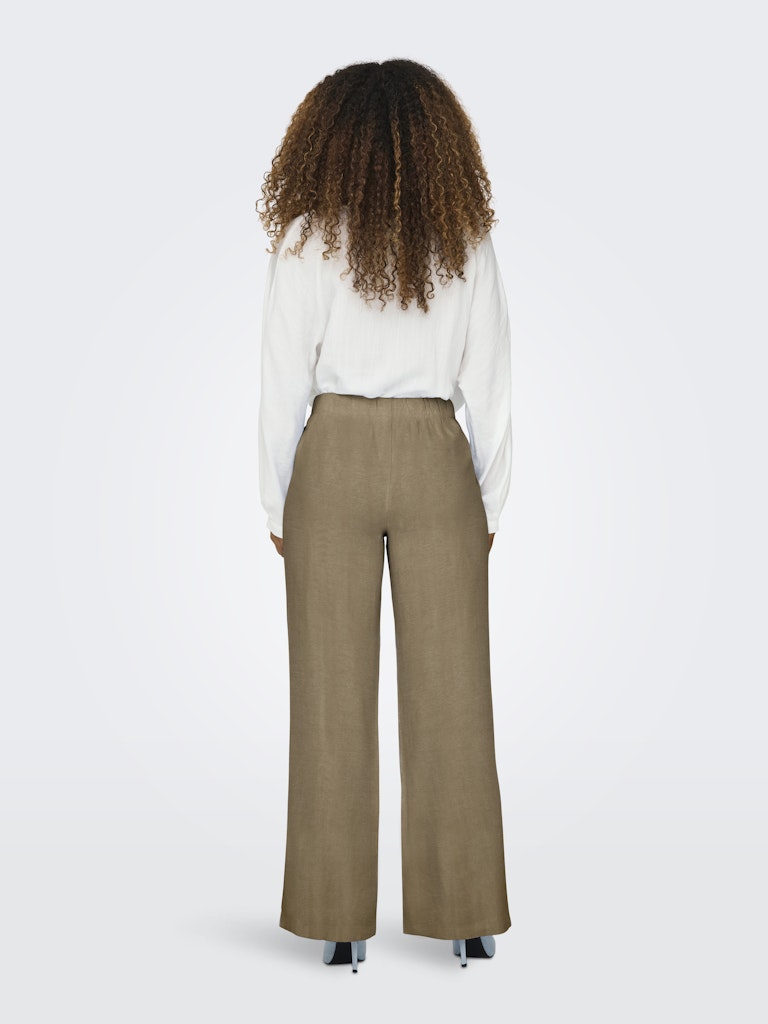 Broeken - Onlcaro Mw Linen Bl Pull-Up Pant van Only