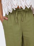 Broeken - Onlcaro Mw Linen Bl Pull-Up Pant van Only
