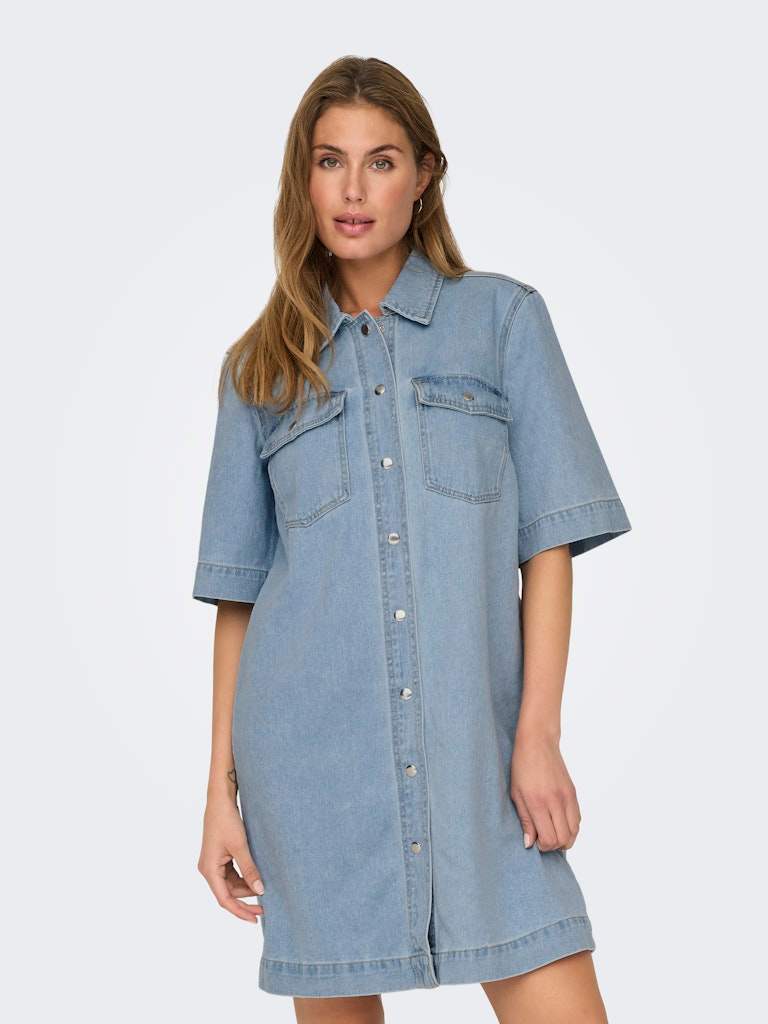 Jurken - Onlbelle S/S Button Dress Denim Noos van Only