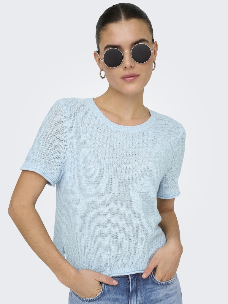 Cashmere Blue Tops - Onlsunny S/S Pullover Knit Blue Noos van Only