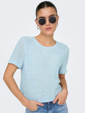 Cashmere Blue Tops - Onlsunny S/S Pullover Knit Blue Noos van Only
