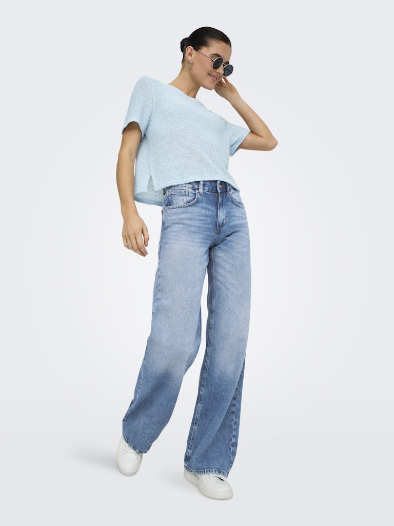 Tops - Onlsunny S/S Pullover Knit Blue Noos van Only