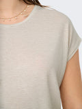 Cloud Dancer GOLD LUREX STRIPE Tops - Onlclaudia S/S Glitter Stripe Top van Only