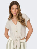 Shirts - Onlsiesta Ss Knot Linen Bl Shirt Noos van Only