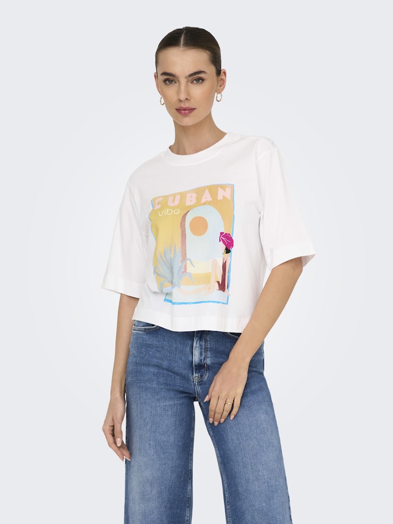 T-shirts - Onlvega Life S/S Vibe Top van Only