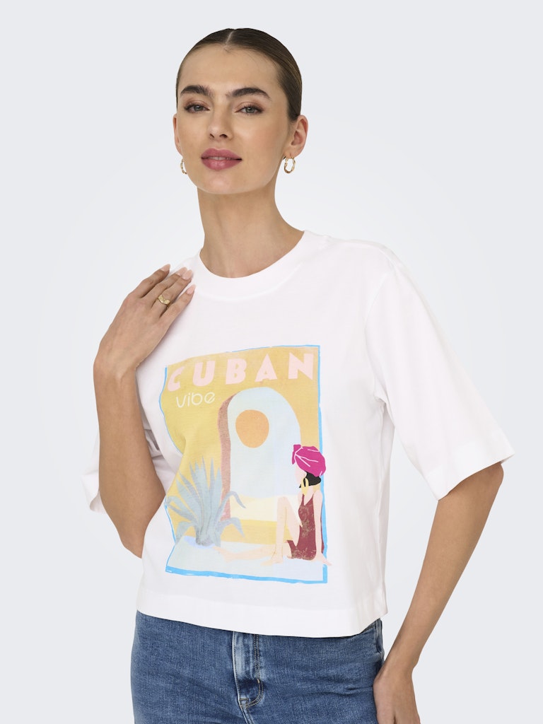 T-shirts - Onlvega Life S/S Vibe Top van Only