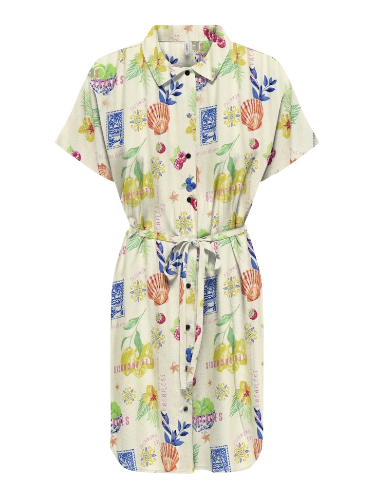 Cloud Dancer 659 Les vacances Jurken - Onlnova Life Elite Ayla Shirt Dress Aop van Only
