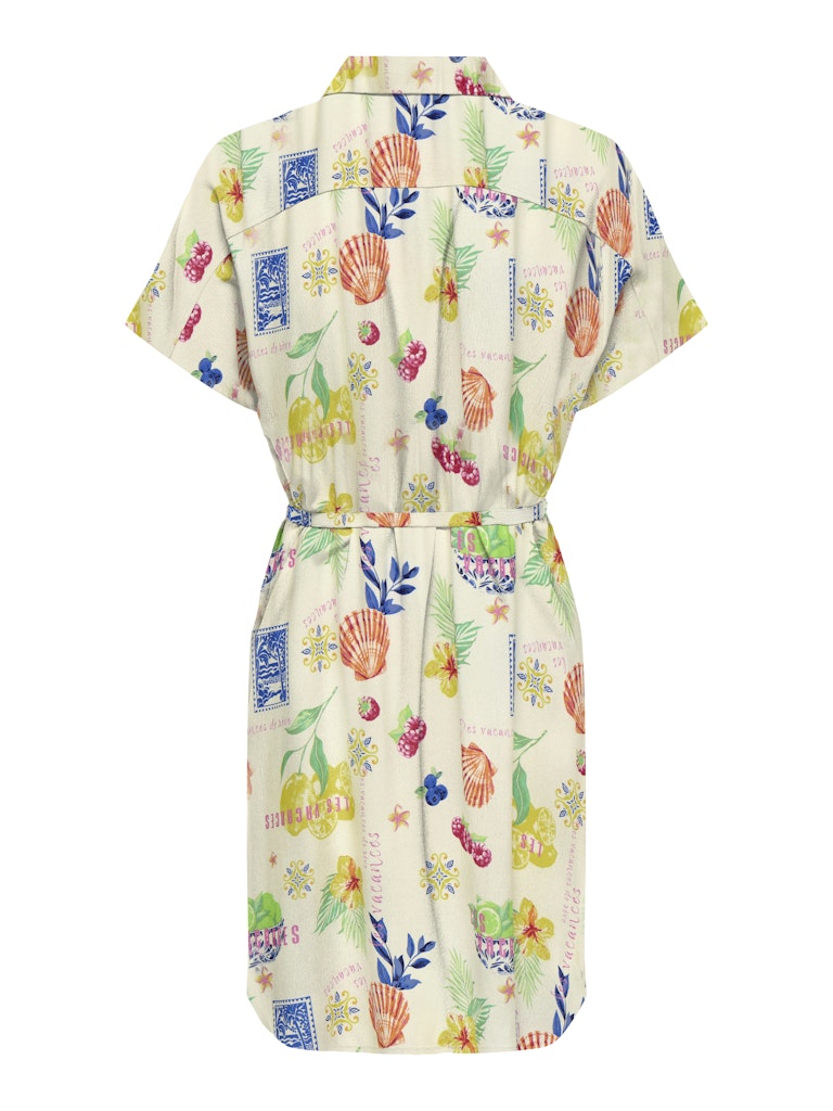 Cloud Dancer 659 Les vacances Jurken - Onlnova Life Elite Ayla Shirt Dress Aop van Only