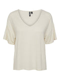 Bright White GOLD LUREX T-shirts - Pcbillo Oversized Tee Lurex Stripes Noos - SS25 van Pieces