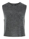 Medium grey melange Pulls - Pcjiko Sl O-Neck Knit Vest van Pieces