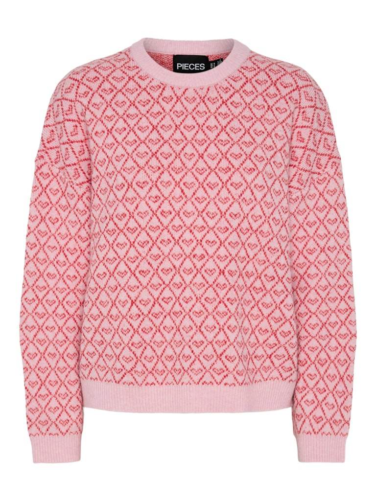Roseate Spoonbill Lollipop Hearts Pulls - Pcnavi Ls O-Neck Knit van Pieces