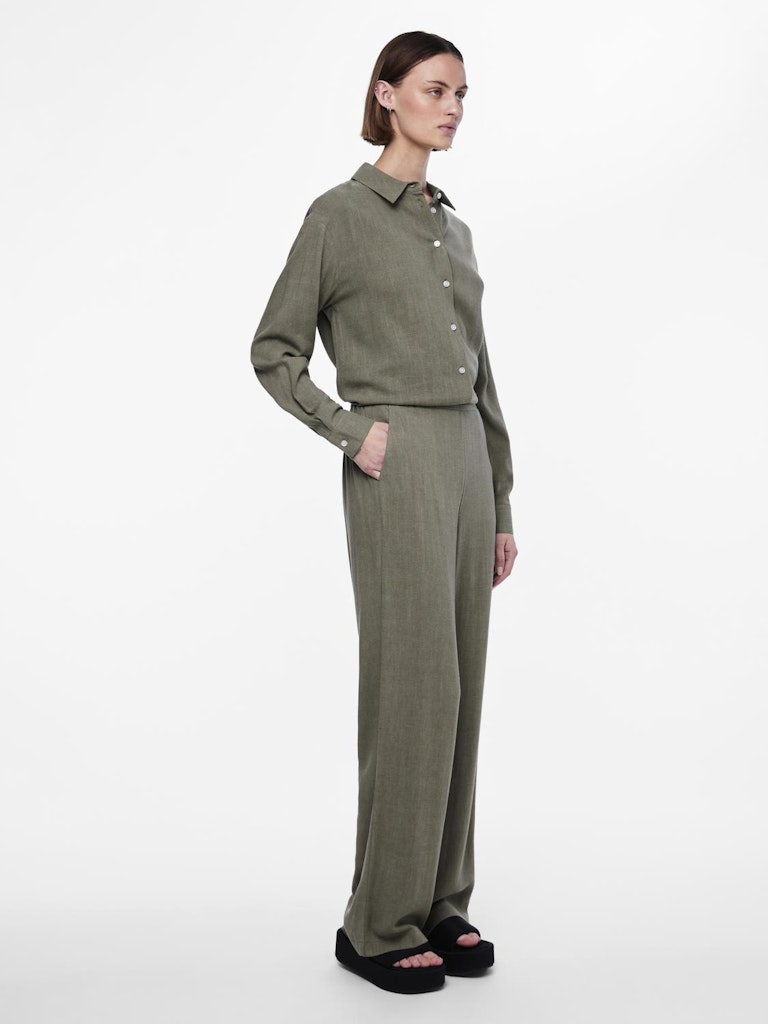 Broeken - Pcvinsty Hw Linen Pant Noos van Pieces