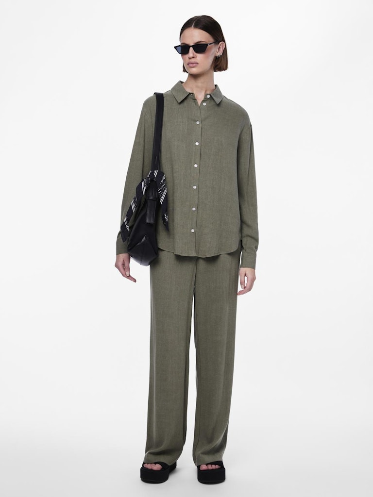 Broeken - Pcvinsty Hw Linen Pant Noos van Pieces