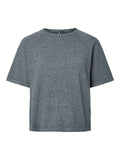 Dark Grey Melange Pulls - Pcbree Ss O-Neck Knit Noos van Pieces