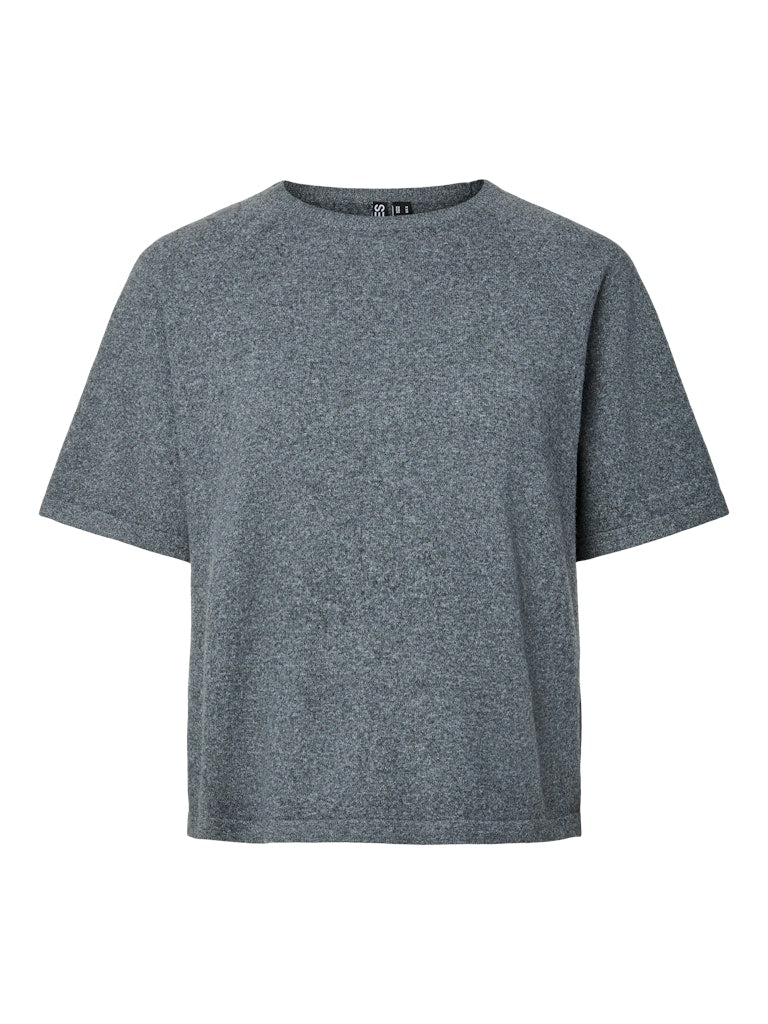 Dark Grey Melange Pulls - Pcbree Ss O-Neck Knit Noos van Pieces