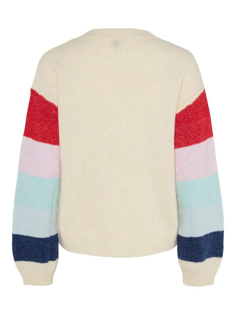 Birch Multi Pulls - Pcdella Ls O-Neck Knit van Pieces