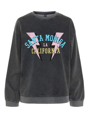 Black WASHED SANTA MONICA Sweaters - Pcallie Sweat van Pieces
