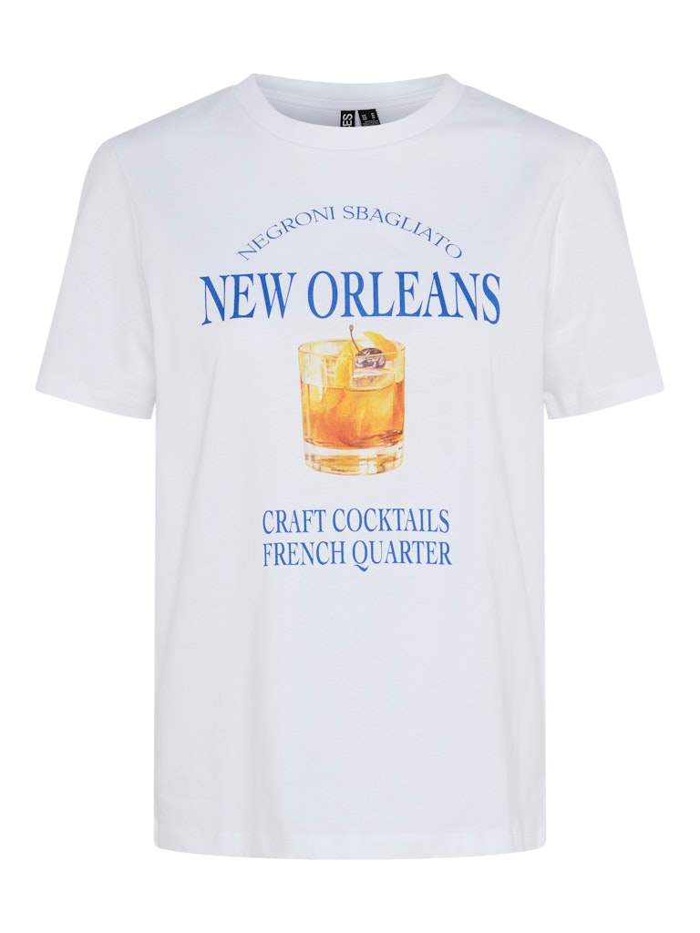 Bright White New Orleans Tops - Pcsille Printed T-Shirt van Pieces