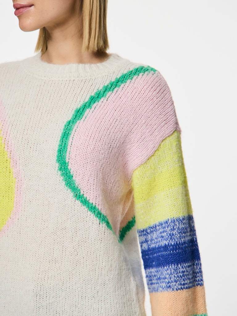 Cloud dancer Pulls - Pcselja Ls O-Neck Knit van Pieces