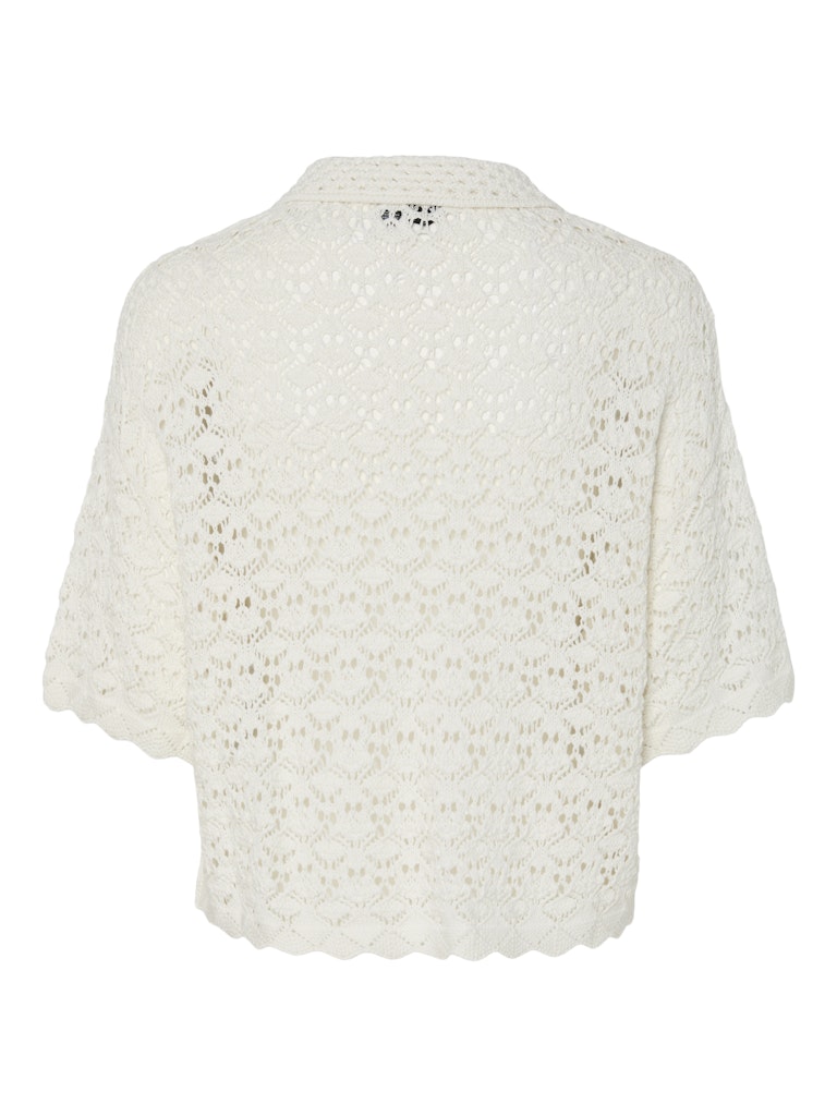 Cloud Dancer Tops - Pcfalka Ss Knit Shirt van Pieces