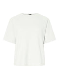 Bright White MELANGE Pulls - Pcbree Ss O-Neck Knit Noos van Pieces