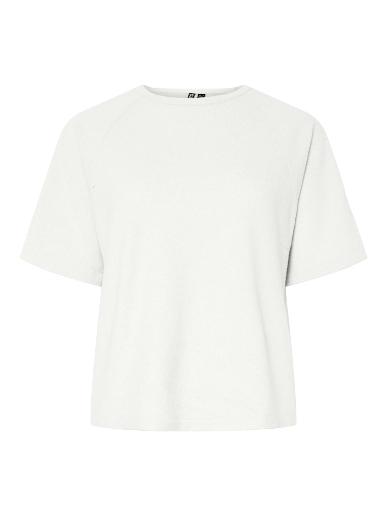 Bright White MELANGE Pulls - Pcbree Ss O-Neck Knit Noos van Pieces