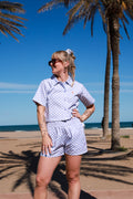 lila ruit Shorts - Roy Short van Ellastiek Amsterdam