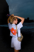 lila ruit Shirts - Roy Shirt Cropped van Ellastiek Amsterdam