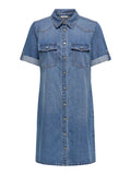 Medium blue denim Jurken - Onllisa S/S Dnm Dress van Only