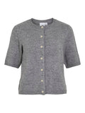 Medium Grey Melange Pulls - Vidainty O-Neck 2/4 Knit Cardigan van Vila