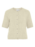 Super Light Natural Melange Pulls - Vidainty O-Neck 2/4 Knit Cardigan van Vila